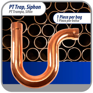 Appli Parts AP-PT158 1-5/8 in Wrot Copper Suction P-Trap ODF CxC connections for refrigeration, air conditioning and plumbing applications ACR and Type L copper pipe