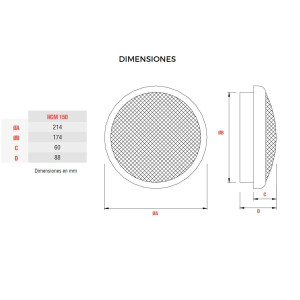 Fan HCM-150 Soler and Palau 127 V, 26 W, 2000 rpm, 400 m3/h Fan HCM-150 Soler and Palau 127 V, 26 W, 2000 rpm, 400 m3/h