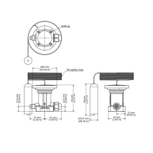 Danfoss 067B3347 TXV Element R404,R507, Flare, TE 12, External Equalized 1/4 in, 118 in Capillary Tube, -40 to 50 F includes 067B0577