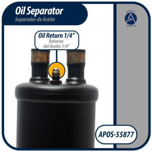 Appli Parts APOS-55877 7/8 in ODF Oil Separator, compatible with CFC,HCFC,HFC,R22,R407C,R502,R134a,R404A,R507, Working temperature 14 F to 266 F