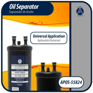Appli Parts APOS-55824 1/2 in ODF Oil Separator, compatible with CFC,HCFC,HFC,R22,R407C,R502,R134a,R404A,R507, Working temperature 14 F to 266 F