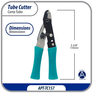 Appli Parts APT-TC157 Corta Tubo Capilar para Cobre, medidas hasta 1/8 de pulg o 3.2 Milim, para Profesionales y Bricolaje, sirve otros metales blandos