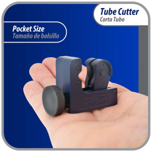 Appli Parts APT-TC128 Corta Tubo Mini para Cobre, Aluminio, Acero, PVC desde 1/8 pulg hasta 7/8 pulg (3-22 mm) para Profesionales y Bricolaje