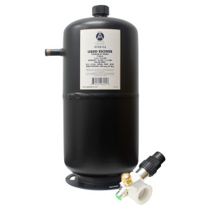 Appli Parts APLR-04 Tanque Recibidor de liquido 4 litros 3/8 pulg ODF Entrada x 3/8 pulg ODF Salida conexion Rotolock 1 pulg SAE x 3/8 pulg ODF