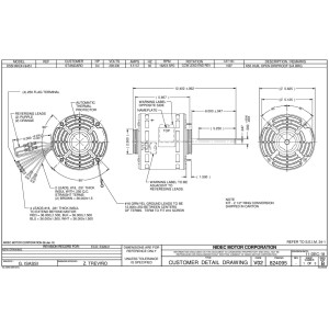 US Motors 3/4 hp 1625 rpm, 4 poles, 1 shaft, OPAO Enclosure, 3 speed, 5.6 diameter, CCW, Lead End, Reversible, 208-230 V, 60 hz, 1 ph, 10 mfd/370 VAC Run Capacitor 1697 K055KDH9451022B