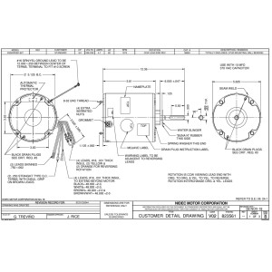 US Motors Mojave 3/4 hp 1075 rpm, 6 poles, 1 shaft, TEAO Enclosure, 1 speed, 5.6 diameter, CCW, Lead End, Reversible, 208-230 V, 60 hz, 1 ph, 10 mfd/370 VAC Run Capacitor 1868H K055WEK0627012B
Fits 3731 3735