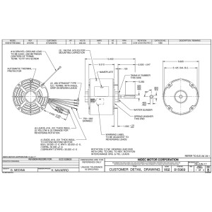 US Motors 1 hp 1075 rpm, 6 poles, 1 shaft, ODP Enclosure, 1 speed, Reversible, 208-230 V, 60 hz, 1 ph, 15 mfd/370 VAC Run Capacitor, For Condensing Unit, 1888 K055TRB9840012B