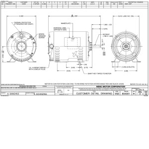US Motors 1/2 hp 1140 rpm, 208-230 V-460 V/3ph/60 hz ODP, D12P3AH