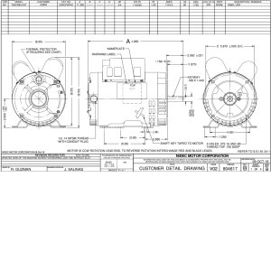 US Motors 3/4 hp 1725 rpm, 115v/230v/1ph/60 hz ODP, D34CP2PHC